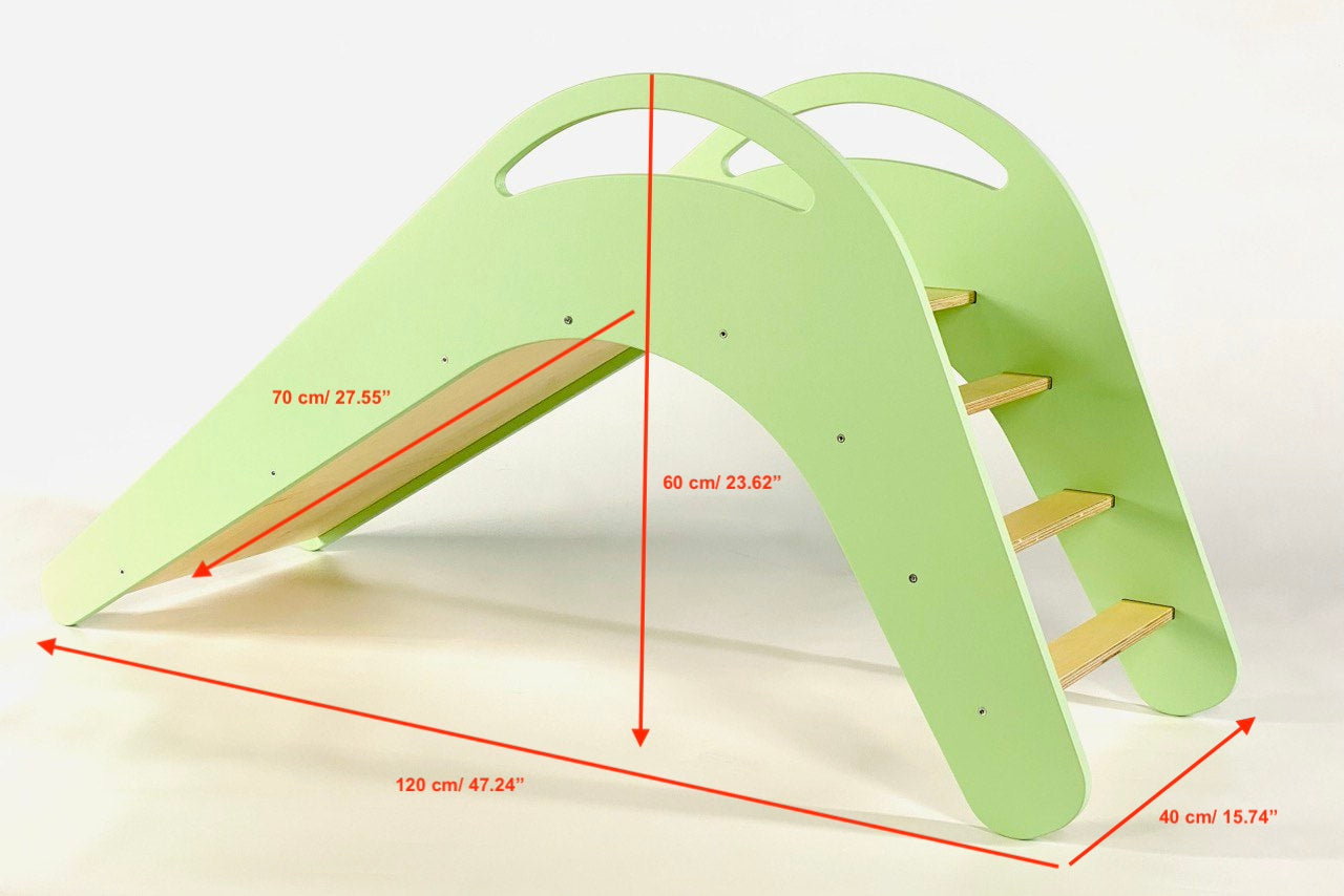 Wooden Slide for Kids | Green